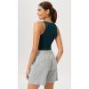 imageODODOS Double Layer High Neck Crop Tank for Women Cloud Feeling Sleeveless Casual Yoga Cropped TopsForest Teal