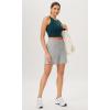 imageODODOS Double Layer High Neck Crop Tank for Women Cloud Feeling Sleeveless Casual Yoga Cropped TopsForest Teal