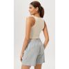 imageODODOS Double Layer High Neck Crop Tank for Women Cloud Feeling Sleeveless Casual Yoga Cropped TopsOat Milk