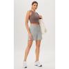 imageODODOS Double Layer High Neck Crop Tank for Women Cloud Feeling Sleeveless Casual Yoga Cropped TopsPurple Taupe
