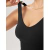 imageODODOS Womens Longline UBack Sports Bra VNeck Padded Yoga Workout Wirefree Tank TopBlack