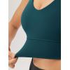imageODODOS Womens Longline UBack Sports Bra VNeck Padded Yoga Workout Wirefree Tank TopForest Teal
