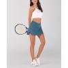 imageODODOS Womens Tennis Skirts with Pockets Crossover High Waist Builtin Shorts Athletic Golf SkortsAegean Blue