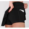 imageODODOS Womens Tennis Skirts with Pockets Crossover High Waist Builtin Shorts Athletic Golf SkortsBlack