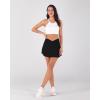imageODODOS Womens Tennis Skirts with Pockets Crossover High Waist Builtin Shorts Athletic Golf SkortsBlack