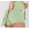 imageODODOS Womens Tennis Skirts with Pockets Crossover High Waist Builtin Shorts Athletic Golf SkortsBok Choy