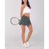 imageODODOS Womens Tennis Skirts with Pockets Crossover High Waist Builtin Shorts Athletic Golf SkortsCharcoal