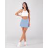 imageODODOS Womens Tennis Skirts with Pockets Crossover High Waist Builtin Shorts Athletic Golf SkortsCornflower