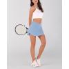 imageODODOS Womens Tennis Skirts with Pockets Crossover High Waist Builtin Shorts Athletic Golf SkortsCornflower