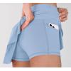 imageODODOS Womens Tennis Skirts with Pockets Crossover High Waist Builtin Shorts Athletic Golf SkortsCornflower