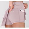 imageODODOS Womens Tennis Skirts with Pockets Crossover High Waist Builtin Shorts Athletic Golf SkortsFragrant Lilac