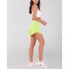 imageODODOS Womens Tennis Skirts with Pockets Crossover High Waist Builtin Shorts Athletic Golf SkortsLime Green
