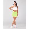 imageODODOS Womens Tennis Skirts with Pockets Crossover High Waist Builtin Shorts Athletic Golf SkortsLime Green