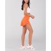 imageODODOS Womens Tennis Skirts with Pockets Crossover High Waist Builtin Shorts Athletic Golf SkortsPapaya