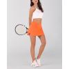 imageODODOS Womens Tennis Skirts with Pockets Crossover High Waist Builtin Shorts Athletic Golf SkortsPapaya