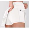 imageODODOS Womens Tennis Skirts with Pockets Crossover High Waist Builtin Shorts Athletic Golf SkortsWhite