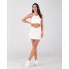 imageODODOS Womens Tennis Skirts with Pockets Crossover High Waist Builtin Shorts Athletic Golf SkortsWhite
