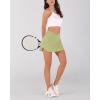 imageODODOS Womens Tennis Skirts with Pockets Crossover High Waist Builtin Shorts Athletic Golf SkortsWinter Pear