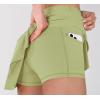 imageODODOS Womens Tennis Skirts with Pockets Crossover High Waist Builtin Shorts Athletic Golf SkortsWinter Pear
