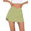 imageODODOS Womens Tennis Skirts with Pockets Crossover High Waist Builtin Shorts Athletic Golf SkortsWinter Pear