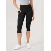 imageODODOS 2Pack High Waist Workout Capris with Pockets for Women 14quot  19quot Yoga Capri Leggings1blackblack