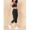 imageODODOS 2Pack High Waist Workout Capris with Pockets for Women 14quot  19quot Yoga Capri Leggings1blackblack