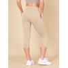 imageODODOS 2Pack High Waist Workout Capris with Pockets for Women 14quot  19quot Yoga Capri LeggingsBlackbeige