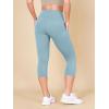 imageODODOS 2Pack High Waist Workout Capris with Pockets for Women 14quot  19quot Yoga Capri LeggingsBlackchambray