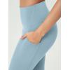 imageODODOS 2Pack High Waist Workout Capris with Pockets for Women 14quot  19quot Yoga Capri LeggingsBlackchambray