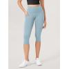 imageODODOS 2Pack High Waist Workout Capris with Pockets for Women 14quot  19quot Yoga Capri LeggingsBlackchambray