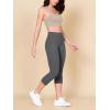 imageODODOS 2Pack High Waist Workout Capris with Pockets for Women 14quot  19quot Yoga Capri LeggingsBlackcharcoal
