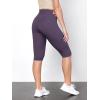 imageODODOS 2Pack High Waist Workout Capris with Pockets for Women 14quot  19quot Yoga Capri LeggingsBlackdark Purple