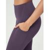 imageODODOS 2Pack High Waist Workout Capris with Pockets for Women 14quot  19quot Yoga Capri LeggingsBlackdark Purple