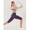 imageODODOS 2Pack High Waist Workout Capris with Pockets for Women 14quot  19quot Yoga Capri LeggingsBlackdark Purple