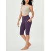 imageODODOS 2Pack High Waist Workout Capris with Pockets for Women 14quot  19quot Yoga Capri LeggingsBlackdark Purple