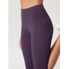 imageODODOS 2Pack High Waist Workout Capris with Pockets for Women 14quot  19quot Yoga Capri LeggingsBlackdark Purple