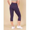 imageODODOS 2Pack High Waist Workout Capris with Pockets for Women 14quot  19quot Yoga Capri LeggingsBlackdark Purple