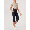 imageODODOS 2Pack High Waist Workout Capris with Pockets for Women 14quot  19quot Yoga Capri LeggingsBlackdeep Navy