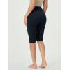 imageODODOS 2Pack High Waist Workout Capris with Pockets for Women 14quot  19quot Yoga Capri LeggingsBlackdeep Navy