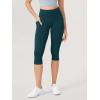 imageODODOS 2Pack High Waist Workout Capris with Pockets for Women 14quot  19quot Yoga Capri LeggingsBlackforest Teal