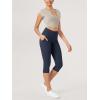 imageODODOS 2Pack High Waist Workout Capris with Pockets for Women 14quot  19quot Yoga Capri LeggingsBlacknavy