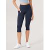 imageODODOS 2Pack High Waist Workout Capris with Pockets for Women 14quot  19quot Yoga Capri LeggingsBlacknavy