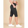 imageODODOS 2Pack High Waist Workout Capris with Pockets for Women 14quot  19quot Yoga Capri LeggingsBlackonyx Black Grey