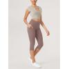 imageODODOS 2Pack High Waist Workout Capris with Pockets for Women 14quot  19quot Yoga Capri LeggingsBlackpurple Taupe