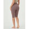 imageODODOS 2Pack High Waist Workout Capris with Pockets for Women 14quot  19quot Yoga Capri LeggingsBlackpurple Taupe