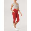 imageODODOS 2Pack High Waist Workout Capris with Pockets for Women 14quot  19quot Yoga Capri LeggingsBlackred