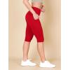 imageODODOS 2Pack High Waist Workout Capris with Pockets for Women 14quot  19quot Yoga Capri LeggingsBlackred