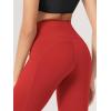 imageODODOS 2Pack High Waist Workout Capris with Pockets for Women 14quot  19quot Yoga Capri LeggingsBlackred