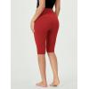 imageODODOS 2Pack High Waist Workout Capris with Pockets for Women 14quot  19quot Yoga Capri LeggingsBlackred