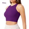 imageODODOS 3Pack Seamless Crop Tank for Women Ribbed Soft High Neck Cropped TopsPhloxsea Greenlapis